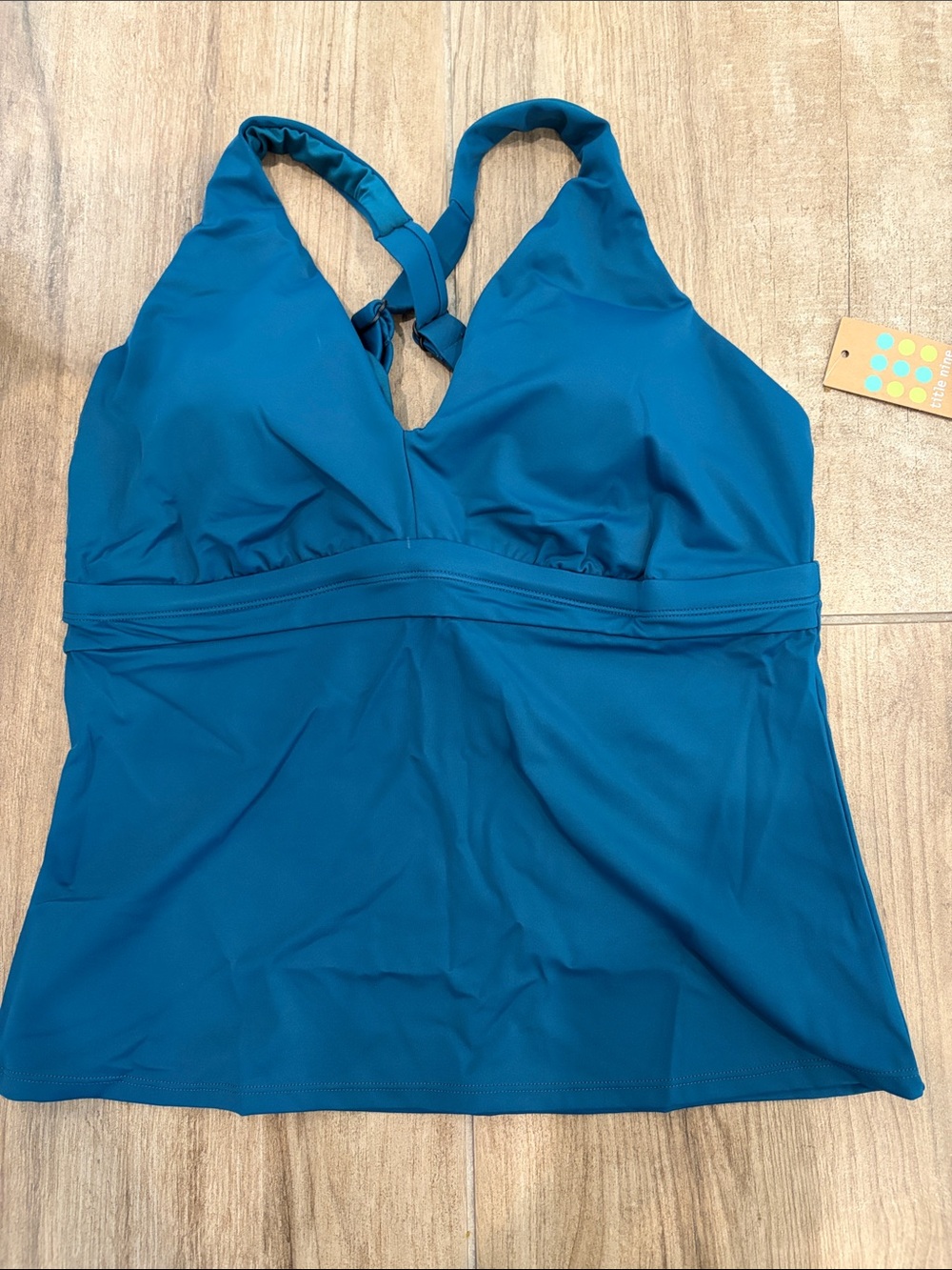 Title Nine Tankini top- solid deep lagoon- medium
